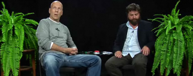 Bruce Willis gets BETWEEN TWO FERNS with Zach Galifianakis… awesome