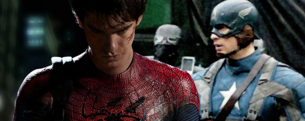 Marvel Movie First Looks: Andrew Garfield in SPIDER-MAN costume, Chris Evans in CAPTAIN AMERICA costume (UPDATED with better quality)