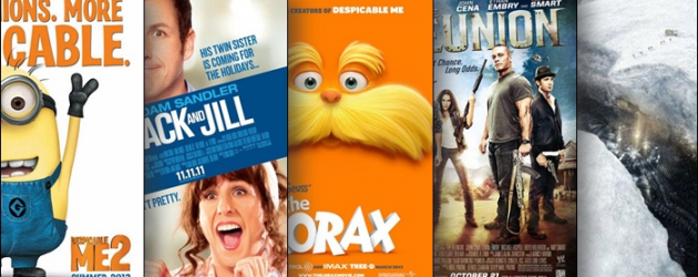 New Movie Posters – THE THING, THE REUNION, JACK AND JILL, DESPICABLE ME 2 and DR. SEUSS’ THE LORAX