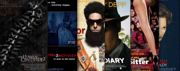 New Movie Posters: THE DICTATOR, THE RUM DIARY, PARANORMAL ACTIVITY 3, THE SITTER, THE IRON LADY and THE HUMAN CENTIPEDE 2 (FULL SEQUENCE)