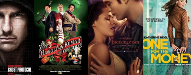 New Movie Posters: MISSION: IMPOSSIBLE – GHOST PROTOCOL, THE TWILIGHT SAGA: BREAKING DAWN – PART 1, A VERY HAROLD AND KUMAR 3D CHRISTMAS, ONE FOR THE MONEY