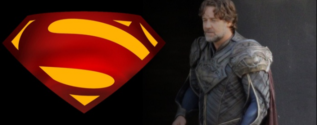 First spy photos of Russell Crowe as Jor-El in MAN OF STEEL – costume details revealed