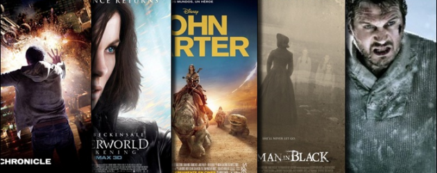 New Movie Posters: CHRONICLE, UNDERWORLD: AWAKENING, JOHN CARTER, THE WOMAN IN BLACK and THE GREY