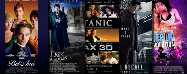 New Movie Posters: BEL AMI, DARK SHADOWS, TITANIC 3D, TOTAL RECALL and STEP UP REVOLUTION