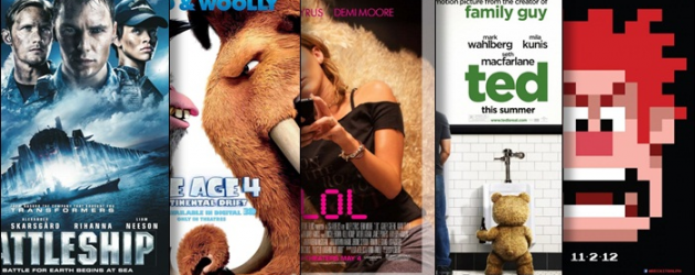 New Movie Posters: BATTLESHIP, ICE AGE CONTINENTAL DRIFT, LOL, TED and WRECK IT RALPH