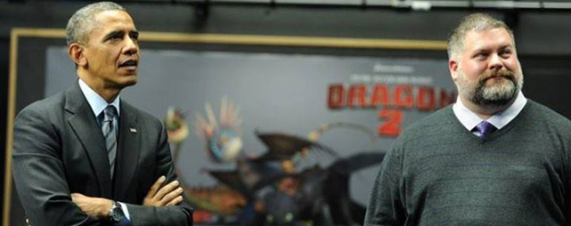 HOW TO TRAIN YOUR DRAGON 2 director Dean DeBlois presents mo-cap to Barack Obama at Dreamworks