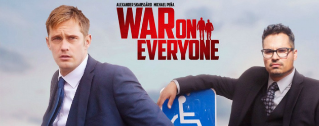 WAR ON EVERYONE trailer – Alexander Skarsgård & Michael Peña are comically corrupt cops